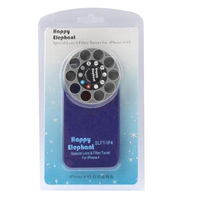 Happy Elephant Special Lens & Filter Turret with Plastic Case for iPhone 4 & 4S