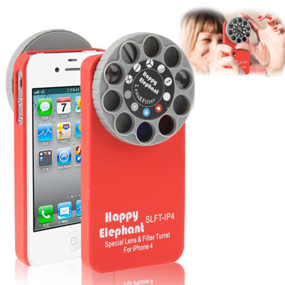 Happy Elephant Special Lens & Filter Turret with Plastic Case for iPhone 4 & 4S