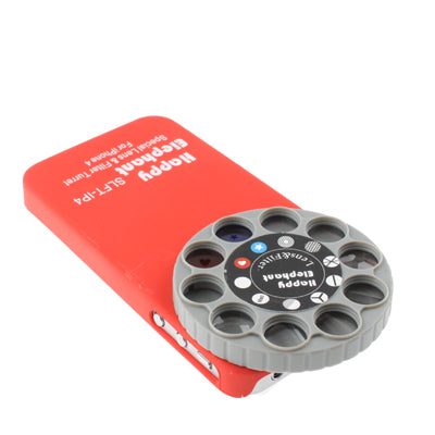 Happy Elephant Special Lens & Filter Turret with Plastic Case for iPhone 4 & 4S