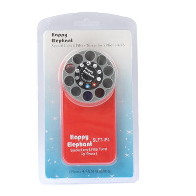 Happy Elephant Special Lens & Filter Turret with Plastic Case for iPhone 4 & 4S