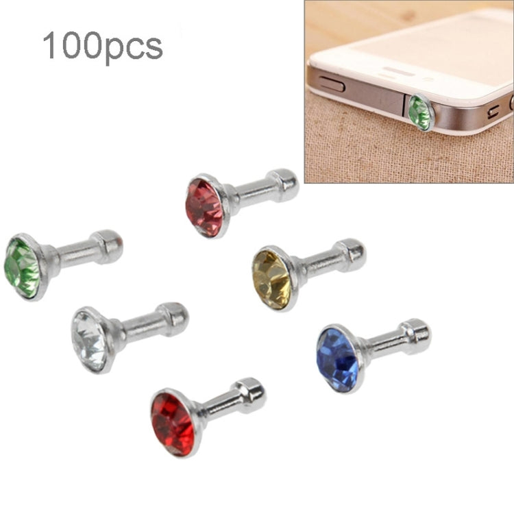 100 PCS Diamond Earrings Stud 3.5mm for iPhone 4 & 4S