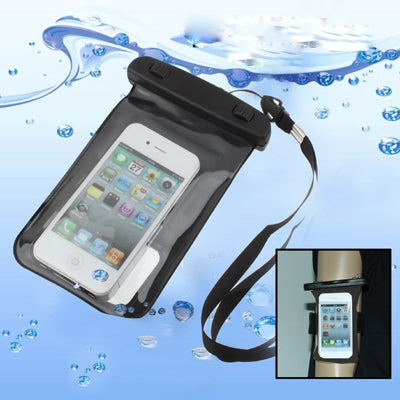 Sports Waterproof Armband + Strap Bag for Digital Camera, iPhone 4 & 4S / 3GS / 3G, iPod touch and Other Similar Size Mobile Phones (Size: 150x95mm)(Black)