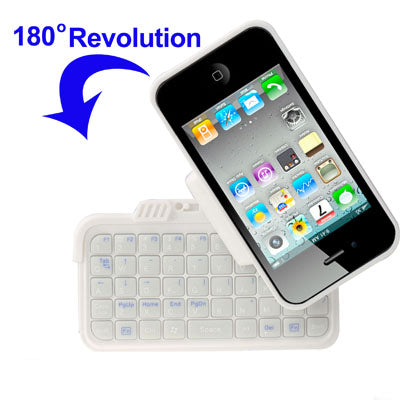 180 Degree Rotatable Bluetooth Keyboard for iPhone 4 & 4S(White)