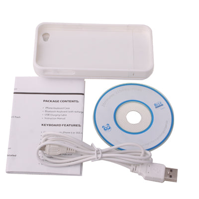 180 Degree Rotatable Bluetooth Keyboard for iPhone 4 & 4S(White)
