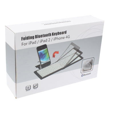 Folding Plastic Bluetooth Keyboard with Holder for iPhone 6 & 6S / iPhone 5 & 5C & 5S / iPhone 4 & 4S(White)