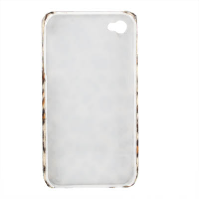 Leopard Texture Style Plastic Case with Fluff for iPhone 4 & 4S