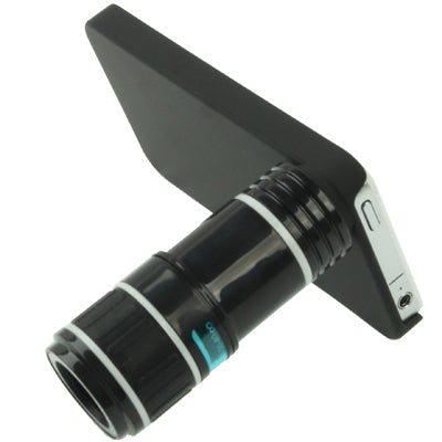 12X Optical Zoom Telescope Lens with Tripod + Cell Case for iPhone 4 & 4S(Black)