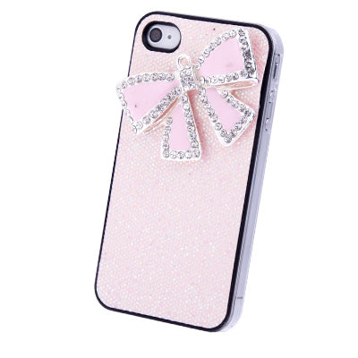 Glitter Handmade Diamond Encrusted Crystal Shell for iPhone 4 & 4S(Pink)