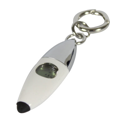2 in 1 Antistatic Bullet Static Discharger Keychain with Touch Pen, For iPhone, Galaxy, Huawei, Xiaomi, LG, HTC and Other Smart Phones(White)