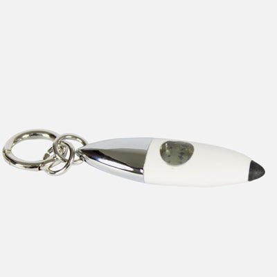 2 in 1 Antistatic Bullet Static Discharger Keychain with Touch Pen, For iPhone, Galaxy, Huawei, Xiaomi, LG, HTC and Other Smart Phones(White)