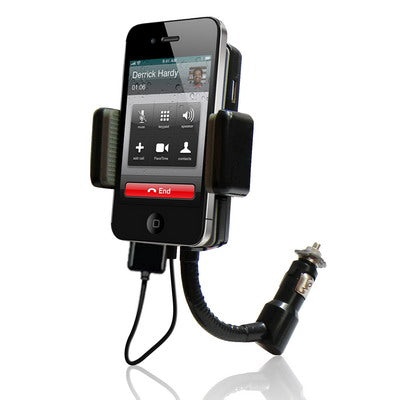 3 in 1 (Universal All Channel FM Transmitter + Car Charger + Hands Free) Kit for iPhone 4 & 4S , iPod Touch (180 Degree Rotation)(Black)