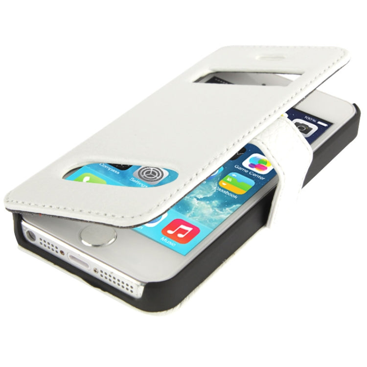 Rotatable Holder & Genuine Leather Case with Clip for iPhone 4 & 4S(White)