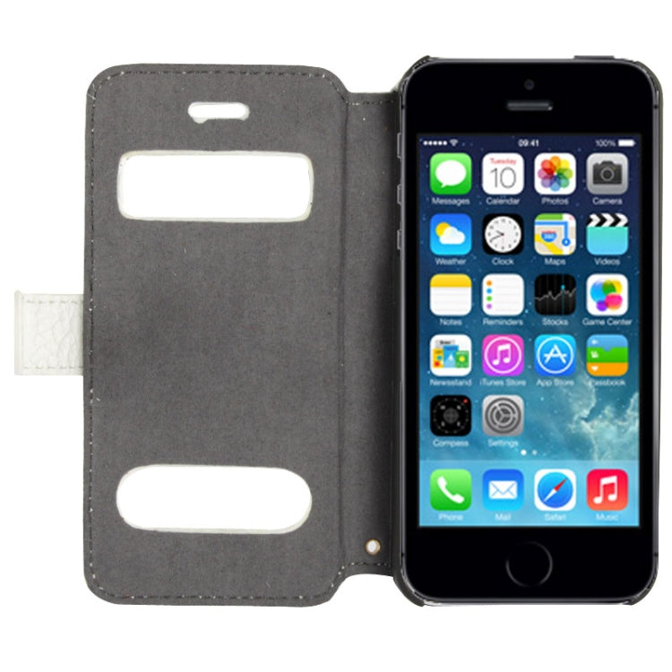 Rotatable Holder & Genuine Leather Case with Clip for iPhone 4 & 4S(White)