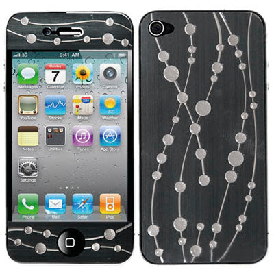 2 in 1 (Front Screen + Back Cover) Water Drop Pattern Screen Protector for iPhone 4 & 4S(White)
