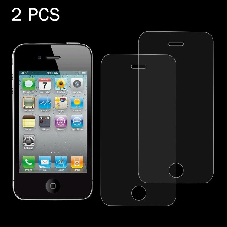 2 PCS 0.26mm 9H Surface Hardness 2.5D Explosion-proof Tempered Glass Screen Film for iPhone 4 & 4S