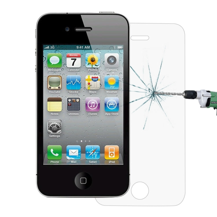 10 PCS 0.26mm 9H Surface Hardness 2.5D Explosion-proof Tempered Glass Screen Film for iPhone 4 & 4S
