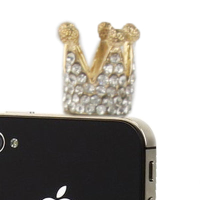 Diamond Crown Style Ear Cap 3.5mm Plug Anti-dust for iPhone 5 / 4 & 4S / New iPad (iPad 3) / iPad 2 / iPad / iPod, Pack of 10