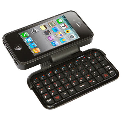 TK-421 Tablet Case with Flip-out Bluetooth Keyboard for iPhone 4, 180 Degree Rotate(Black)