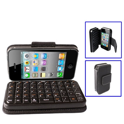 2 in 1 (Bluetooth Keyboard, Leather Tablet Case), Built-in Lithium Battery for iPhone 4 / iPad / PS3 / Smart Phone / PC(Black)