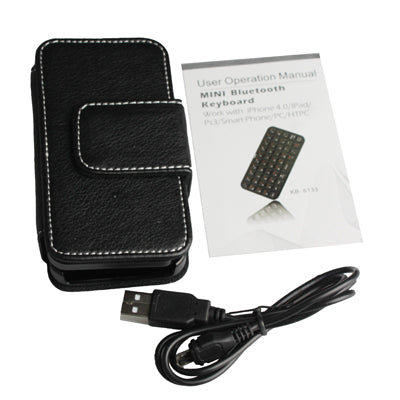 2 in 1 (Bluetooth Keyboard, Leather Tablet Case), Built-in Lithium Battery for iPhone 4 / iPad / PS3 / Smart Phone / PC(Black)