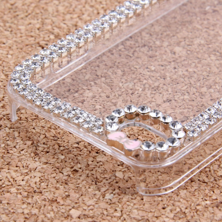 Bowknot Transparent Diamond Encrusted Plastic Case for iPhone 4 & 4S