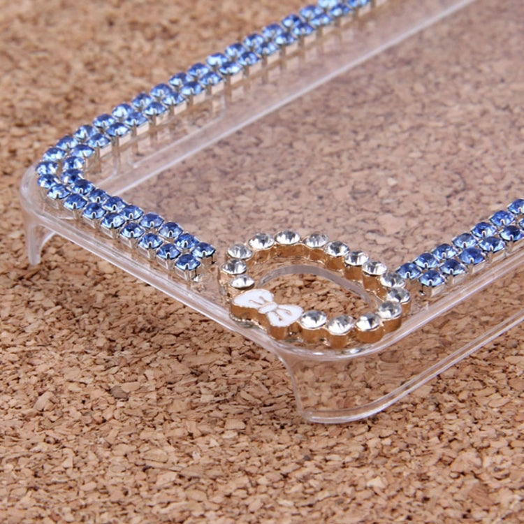 Bowknot Transparent Diamond Encrusted Plastic Case for iPhone 4 & 4S