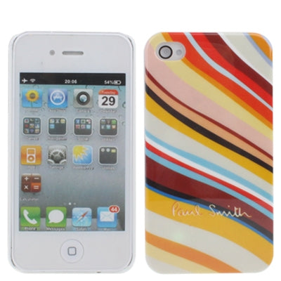 Colorful Radian Stripe Style Plastic Case for iPhone 4 & 4S