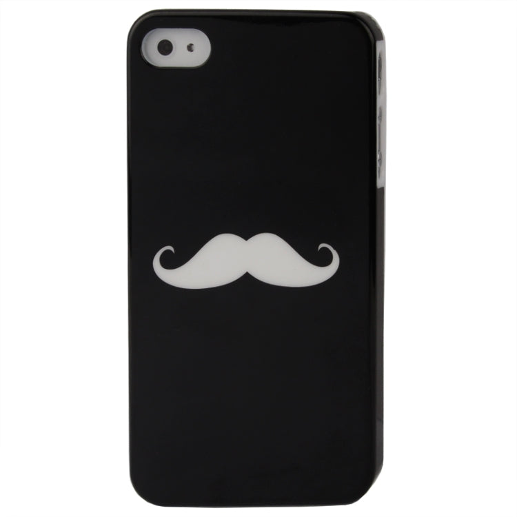 Moustache Pattern Plastic Case for iPhone 4 & 4S(Black)
