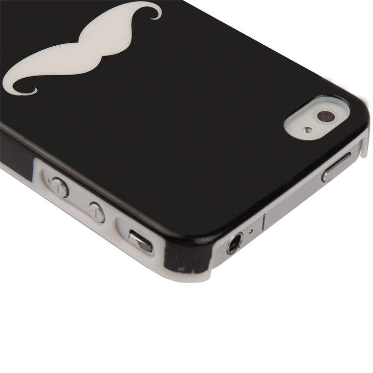 Moustache Pattern Plastic Case for iPhone 4 & 4S(Black)