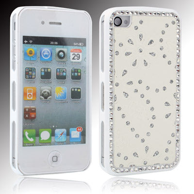 Plastic Diamond Skin Case for iPhone 4 & 4S, iPhone 4(CDMA), White