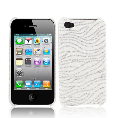 Skidproof Flashlight Powder Lines Skin Paste Style Plastic Case for iPhone 4 & 4S / iPhone 4 (CDMA), White