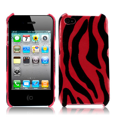 Zebra Texture Plastic Case for iPhone 4 & 4S / iPhone 4 (CDMA), Red