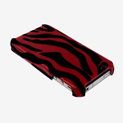 Zebra Texture Plastic Case for iPhone 4 & 4S / iPhone 4 (CDMA), Red