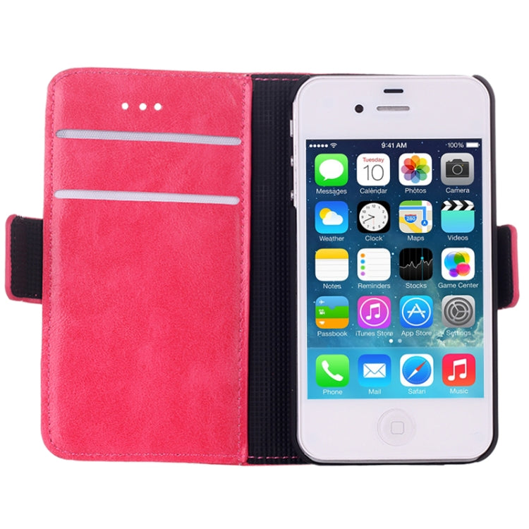 Oil Leather Case with Card Slot & Holder for iPhone 4 & 4S