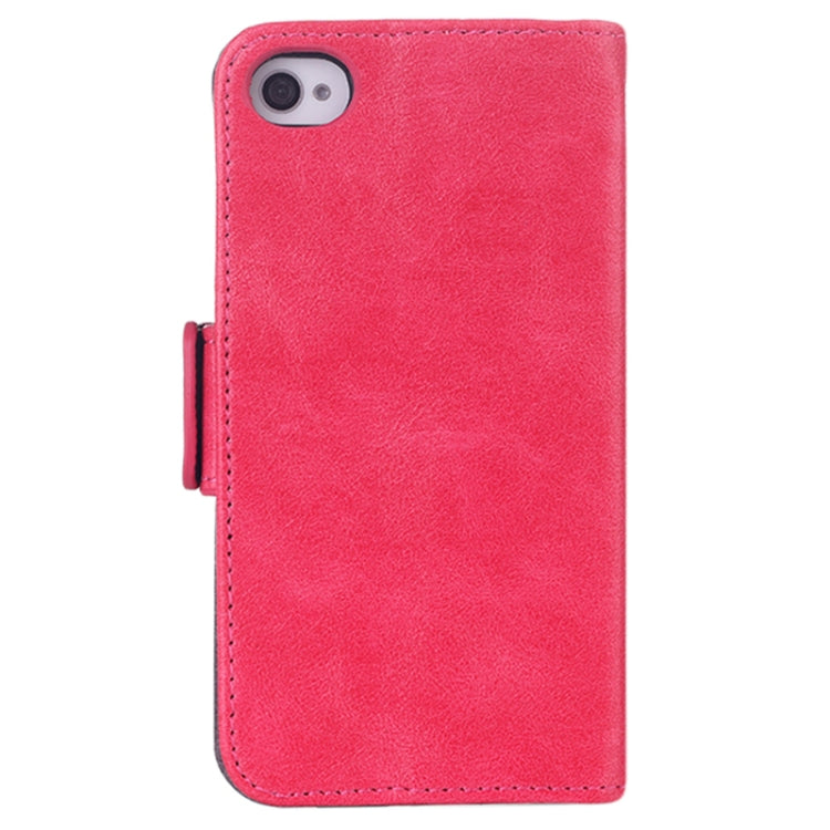 Oil Leather Case with Card Slot & Holder for iPhone 4 & 4S