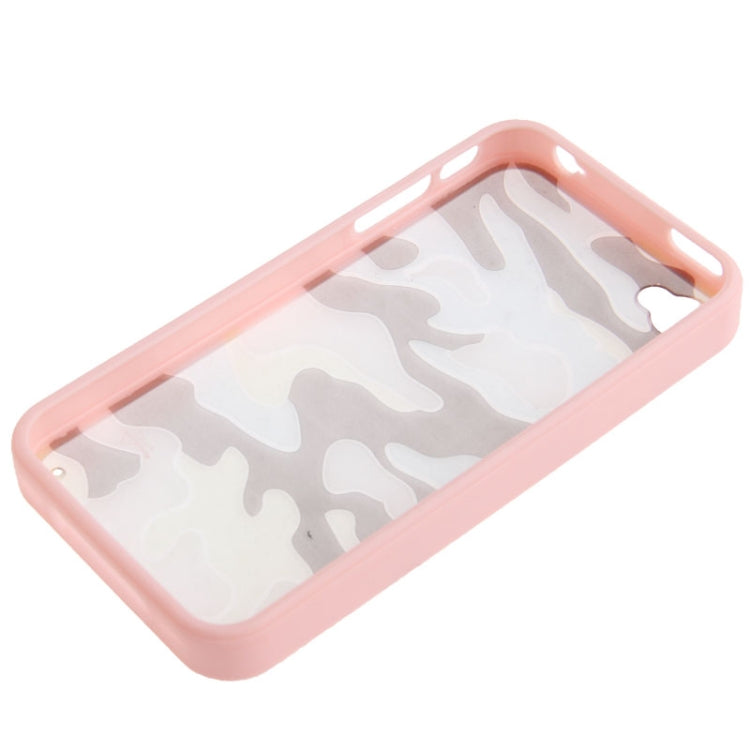 Camouflage Pattern Translucent Plastic + TPU Protective Case for iPhone 4 & 4S (Pink)