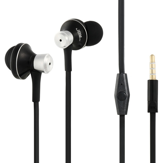 JBM-MJ9013 3.5mm Rock Undistorted Power Headphone, For iPad, iPhone, Galaxy, Huawei, Xiaomi, LG, HTC and Other Smart Phones(Black)