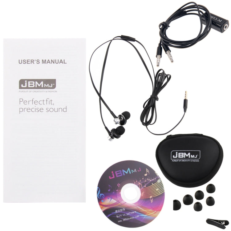 JBM-MJ9013 3.5mm Rock Undistorted Power Headphone, For iPad, iPhone, Galaxy, Huawei, Xiaomi, LG, HTC and Other Smart Phones(Black)