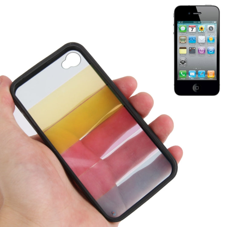 Rainbow Pattern Translucent Plastic + TPU Protective Case for iPhone 4 & 4S