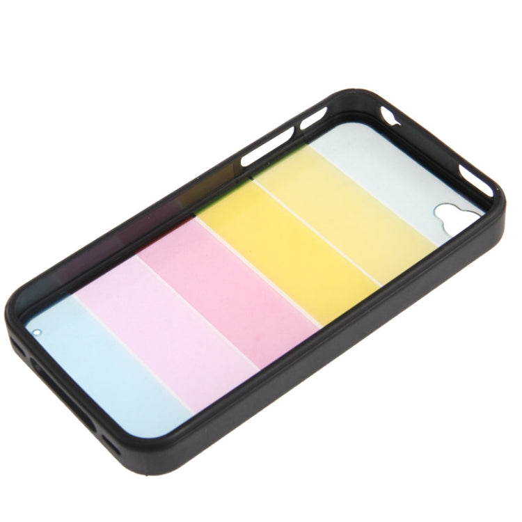 Rainbow Pattern Translucent Plastic + TPU Protective Case for iPhone 4 & 4S