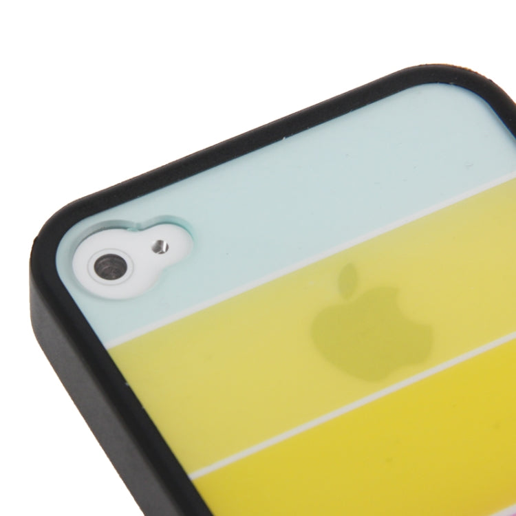 Rainbow Pattern Translucent Plastic + TPU Protective Case for iPhone 4 & 4S