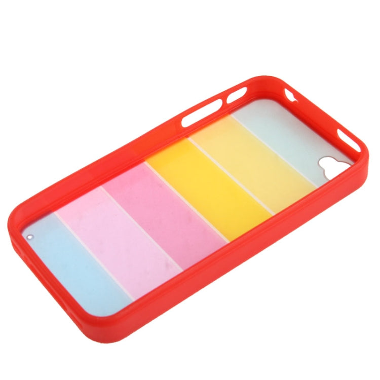 Rainbow Pattern Translucent Plastic + TPU Protective Case for iPhone 4 & 4S