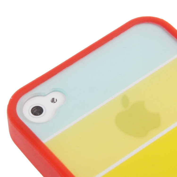 Rainbow Pattern Translucent Plastic + TPU Protective Case for iPhone 4 & 4S