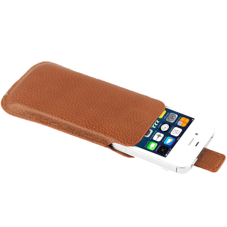 Lichi Texture Vertical Style Top-grain Leather Case for iPhone 4 & 4S