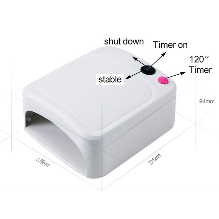 220V 36W Gel Curing UV Lamp, Phone Repair Solidifying Equipment, Nail Dryer with 3pcs UV Bulbs, EU Plug(White)
