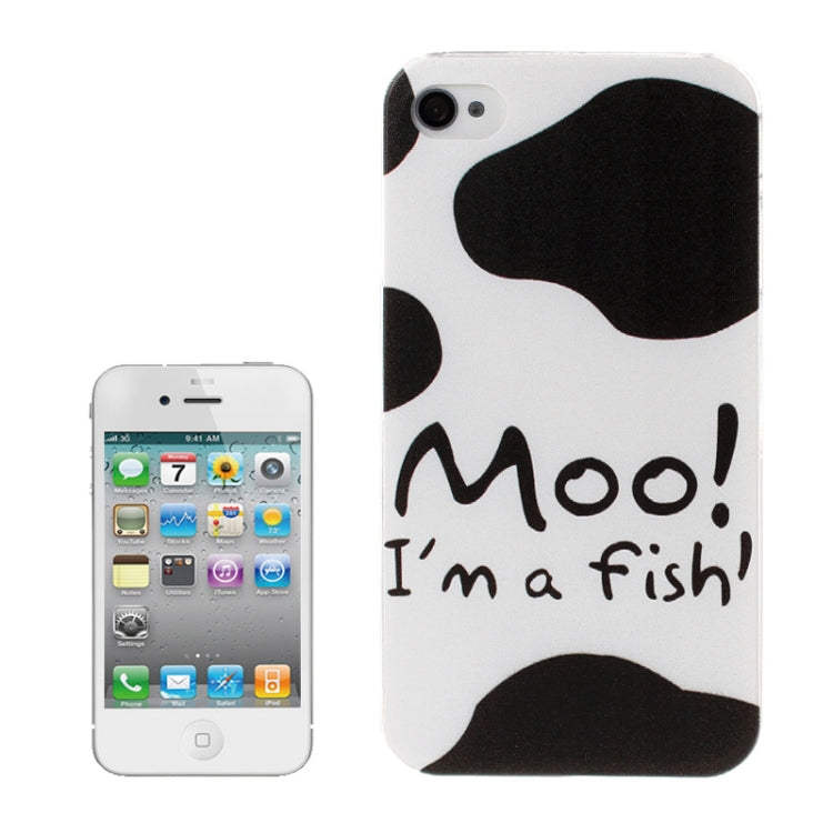 Moo! I Am A Fish Pattern Plastic Case for iPhone 4 & 4S