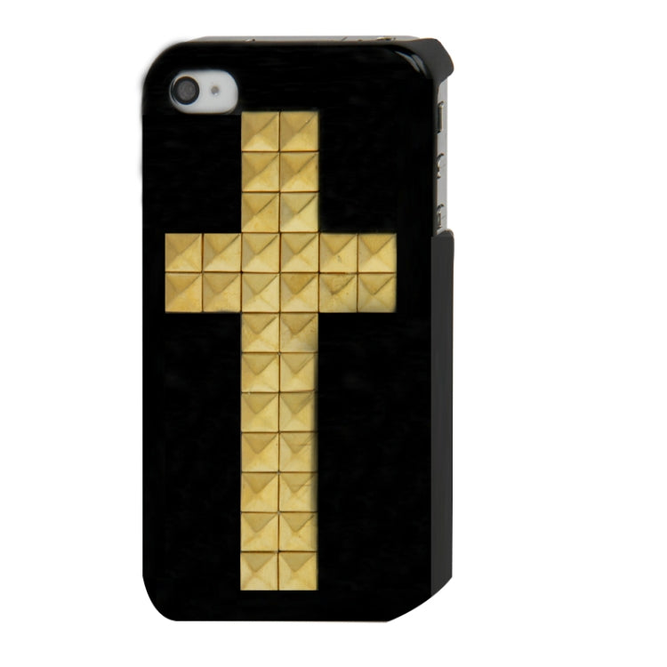 Cross Pattern Diamond Rivet Style Plastic Protective Case for iPhone 4 & 4S