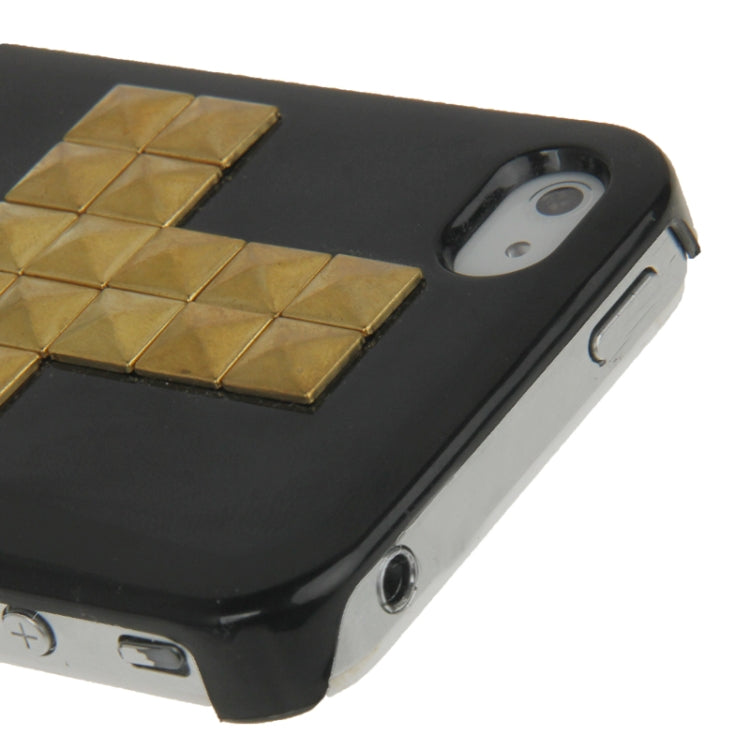 Cross Pattern Diamond Rivet Style Plastic Protective Case for iPhone 4 & 4S