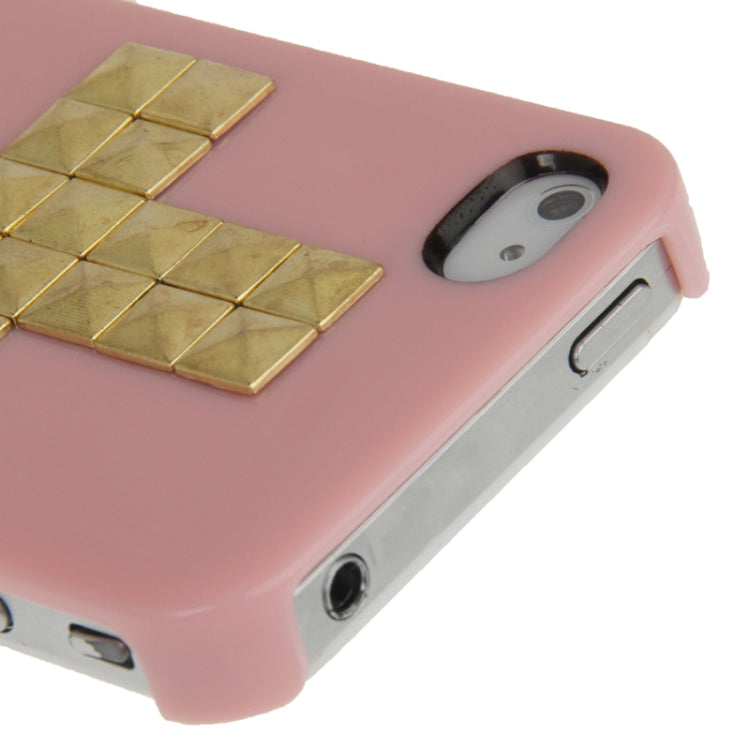 Cross Pattern Diamond Rivet Style Plastic Protective Case for iPhone 4 & 4S
