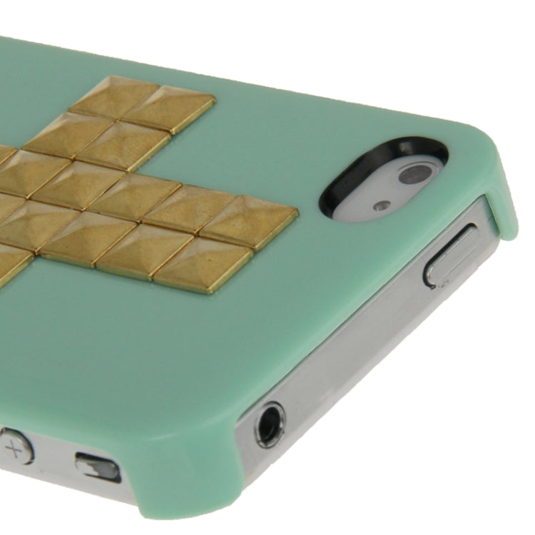 Cross Pattern Diamond Rivet Style Plastic Protective Case for iPhone 4 & 4S